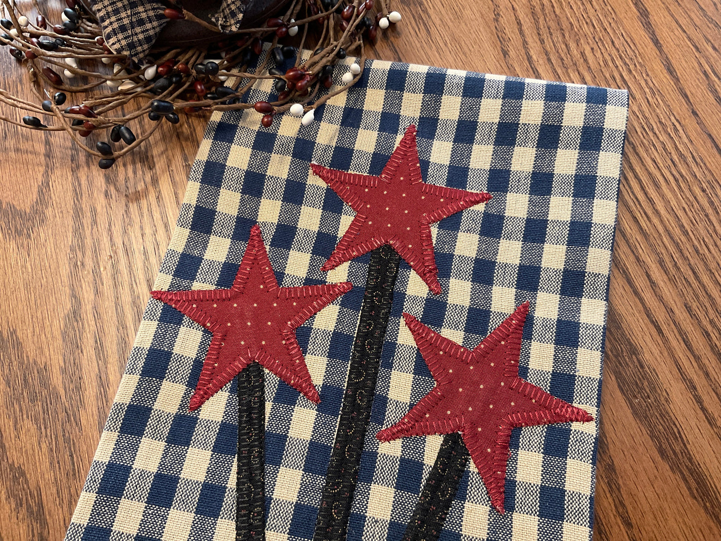 Primitive Farmhouse Americana Star Towel Item #1891