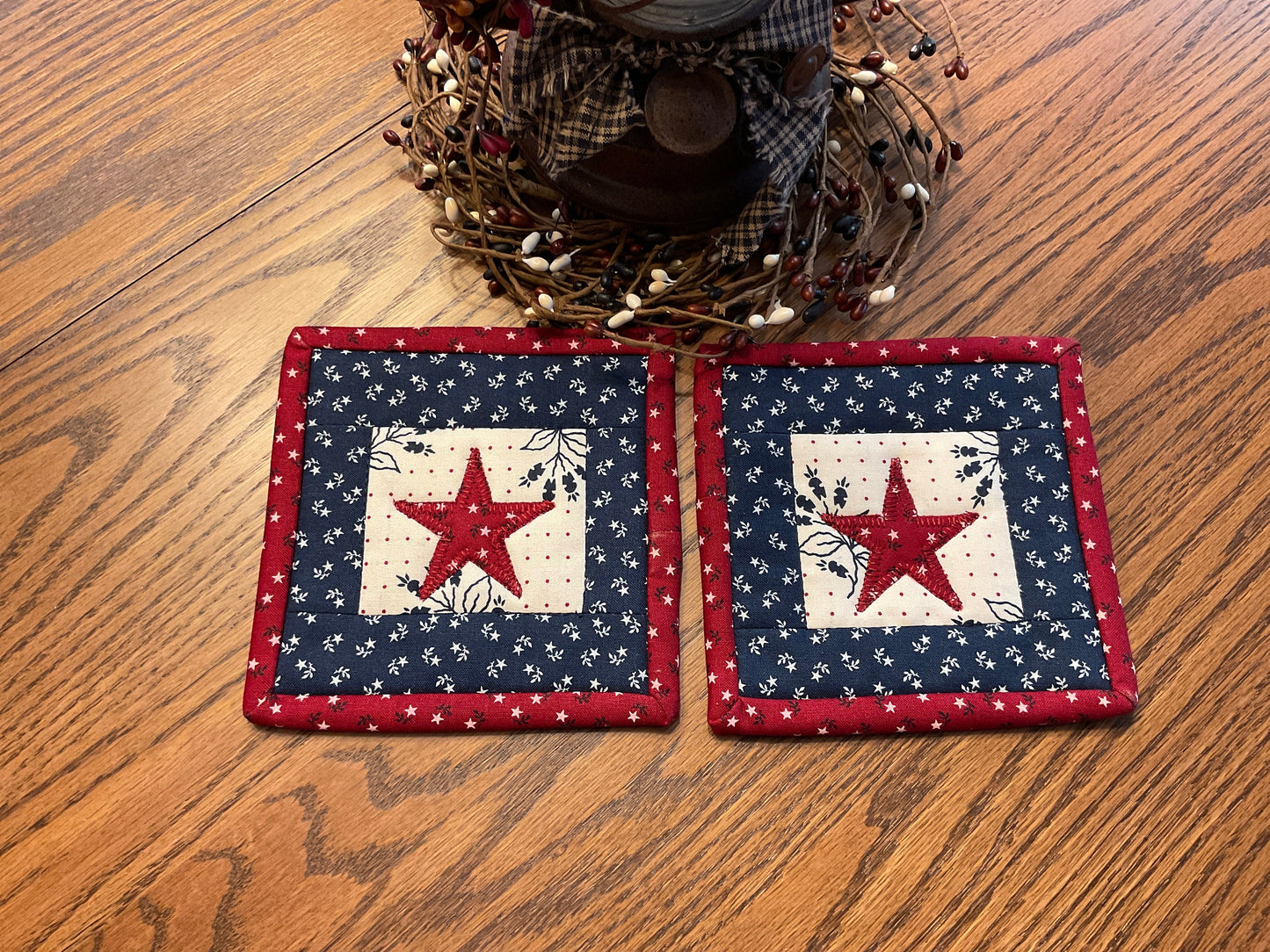 RESERVED FOR JESSE Primitive Farmhouse Americana Star Table Toppers Item #1925