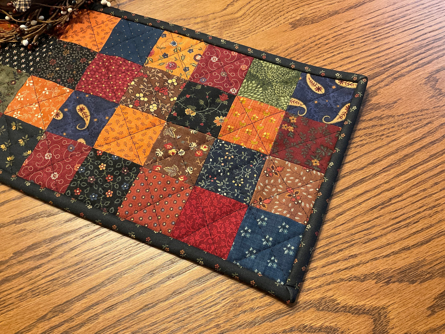 Primitive Farmhouse Scrappy Table Runner Item #1925