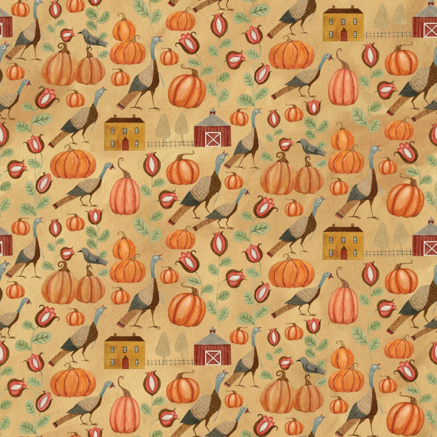 Bittersweet Farm by Teresa Kogut Turkey Hollow Harvest Gold Harvest # C14851R-HARVEST