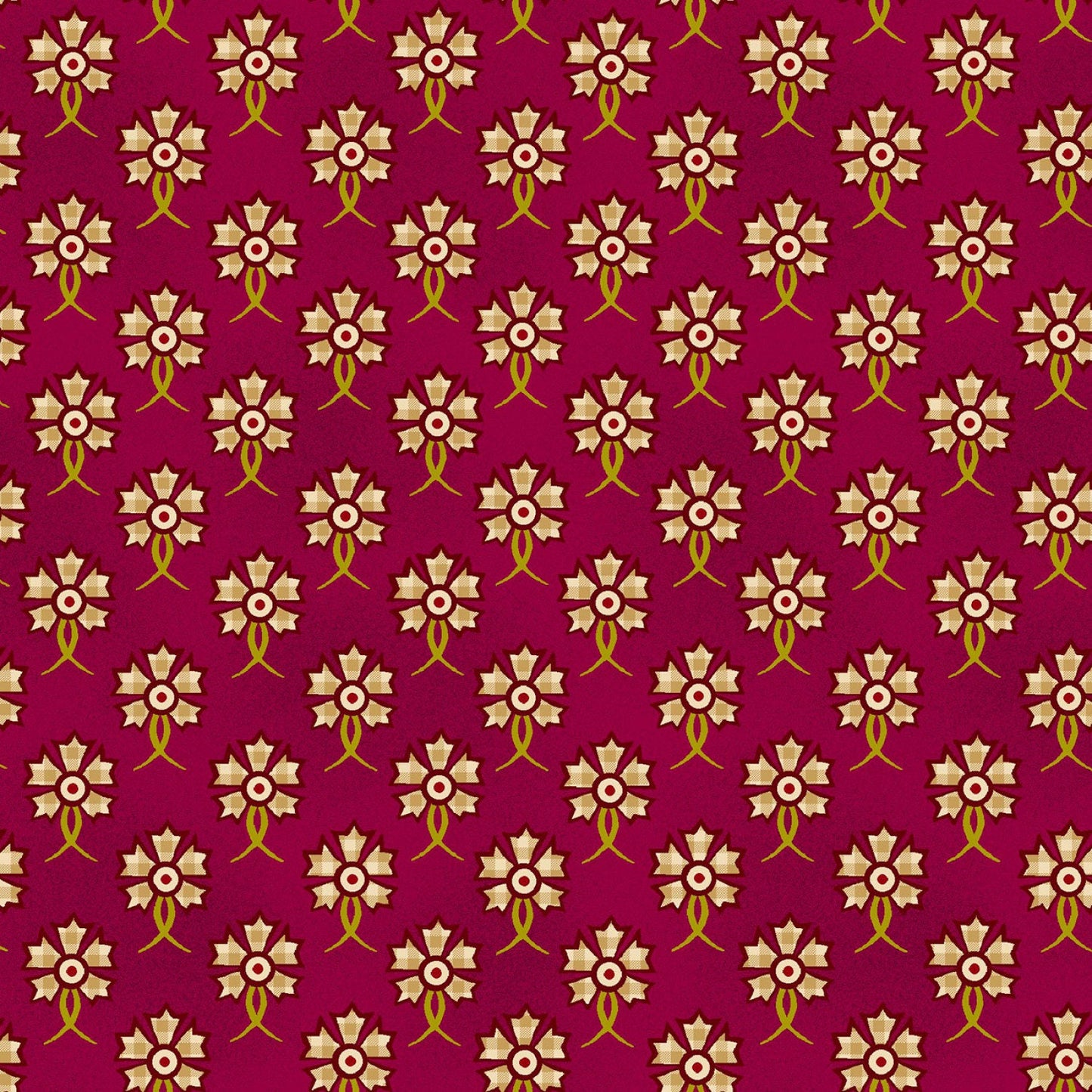 Garnets & Gingham by Kim Diehl Garnet Gingham Folk Floral # 1350-88