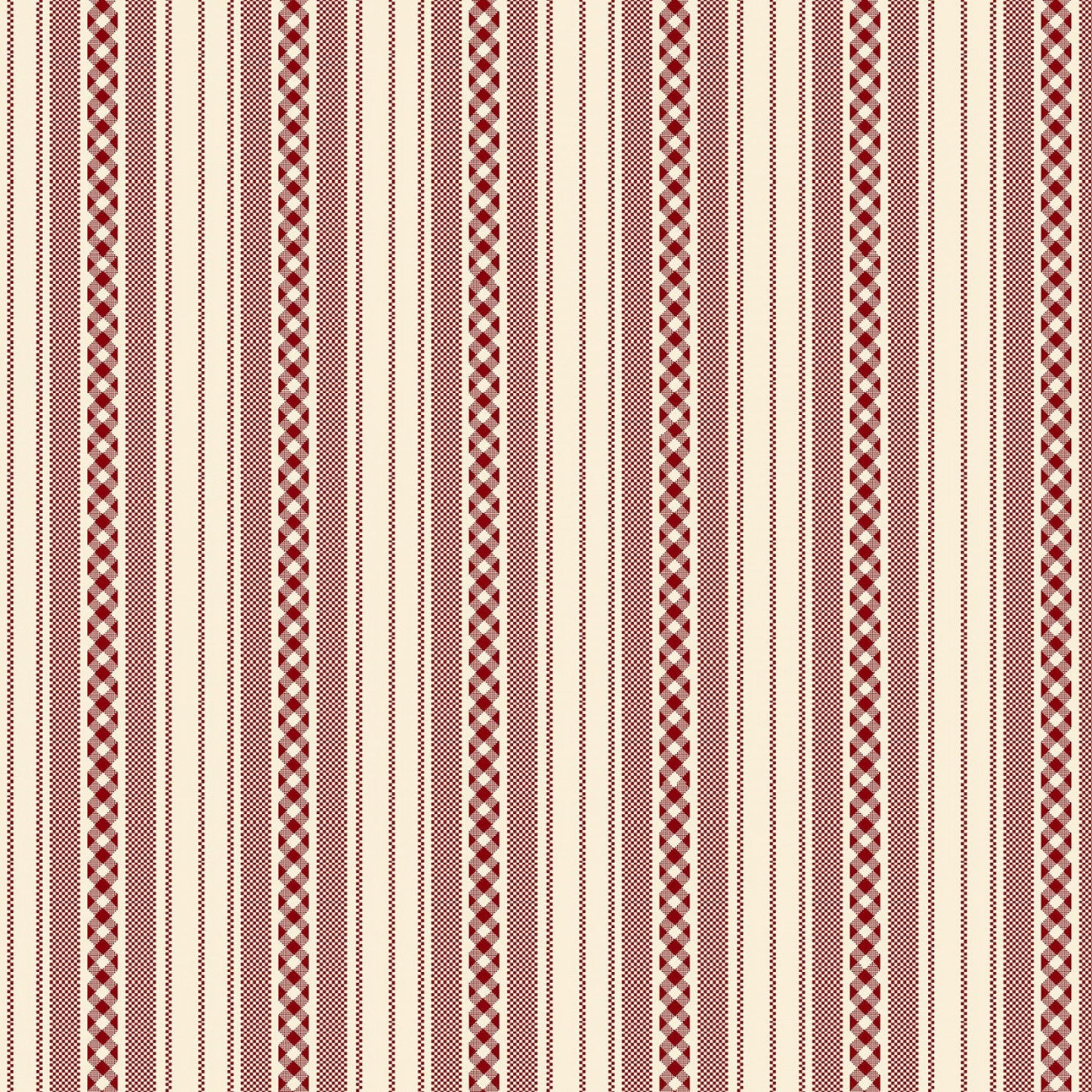 Garnets & Gingham by Kim Diehl Cream Stripe # 1356-08
