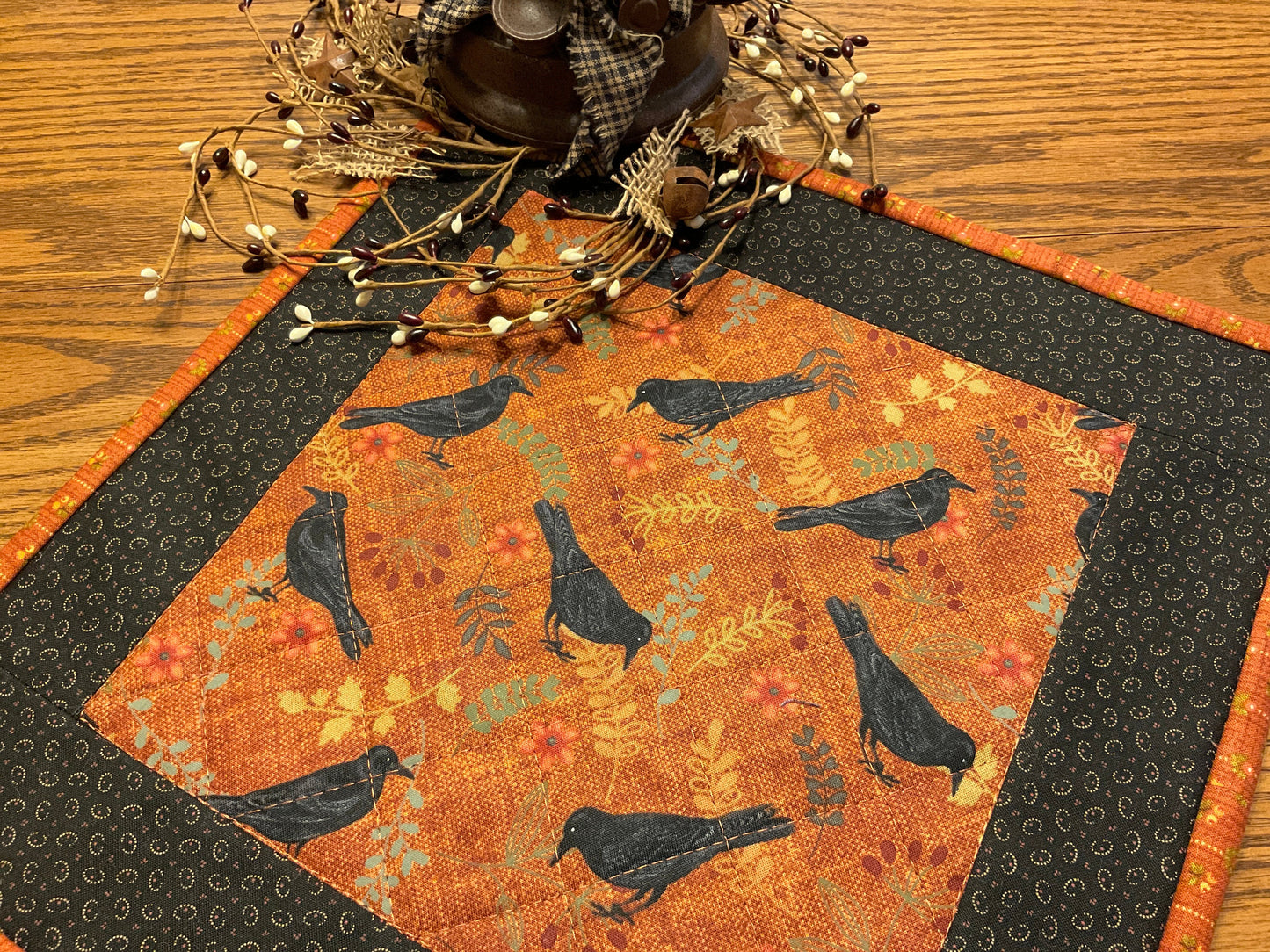 Primitive Farmhouse Autumn Crow Table Topper Item #1984