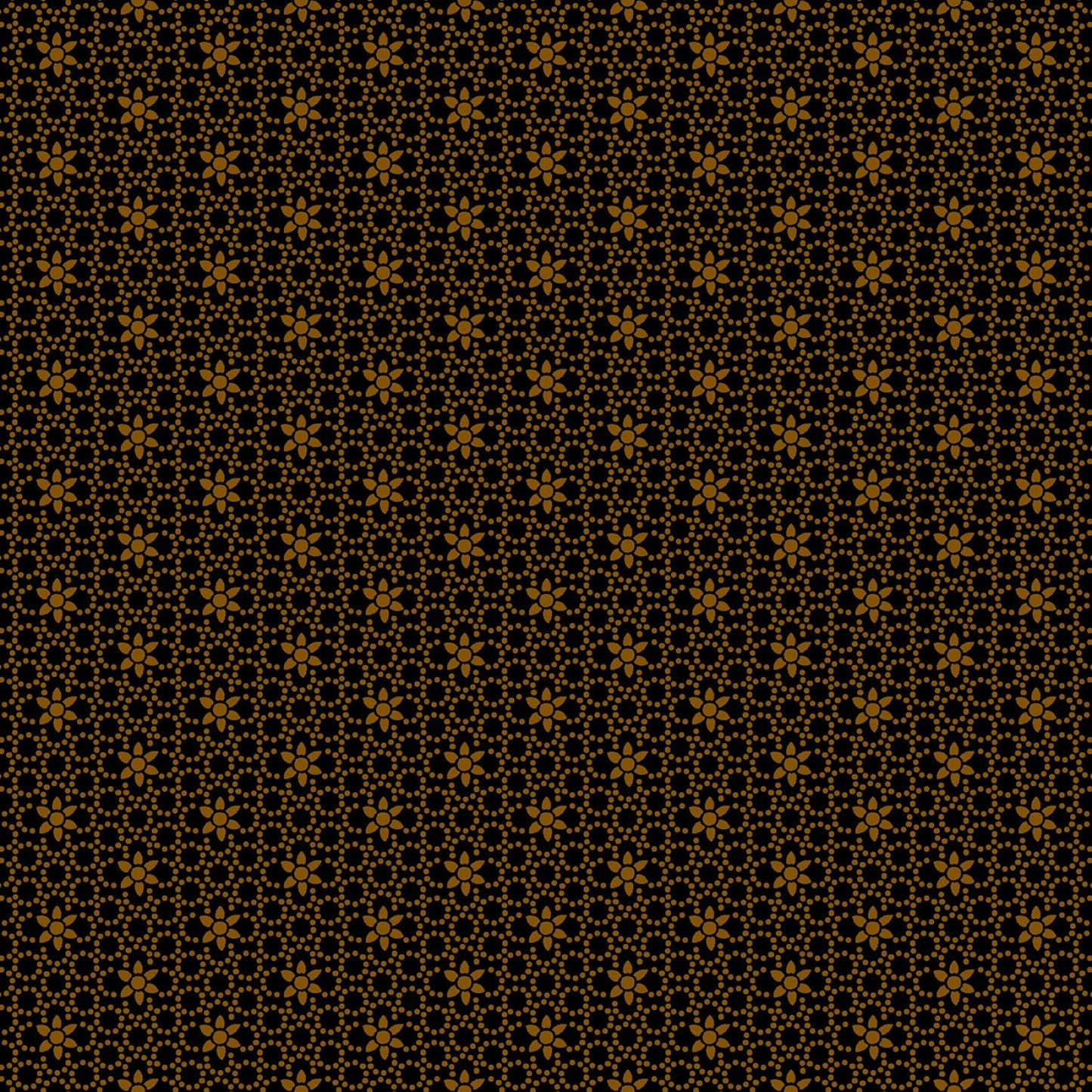 Oak & Maple by Janet Nesbitt Black/Umber Small Circle Flowers # 3287-93