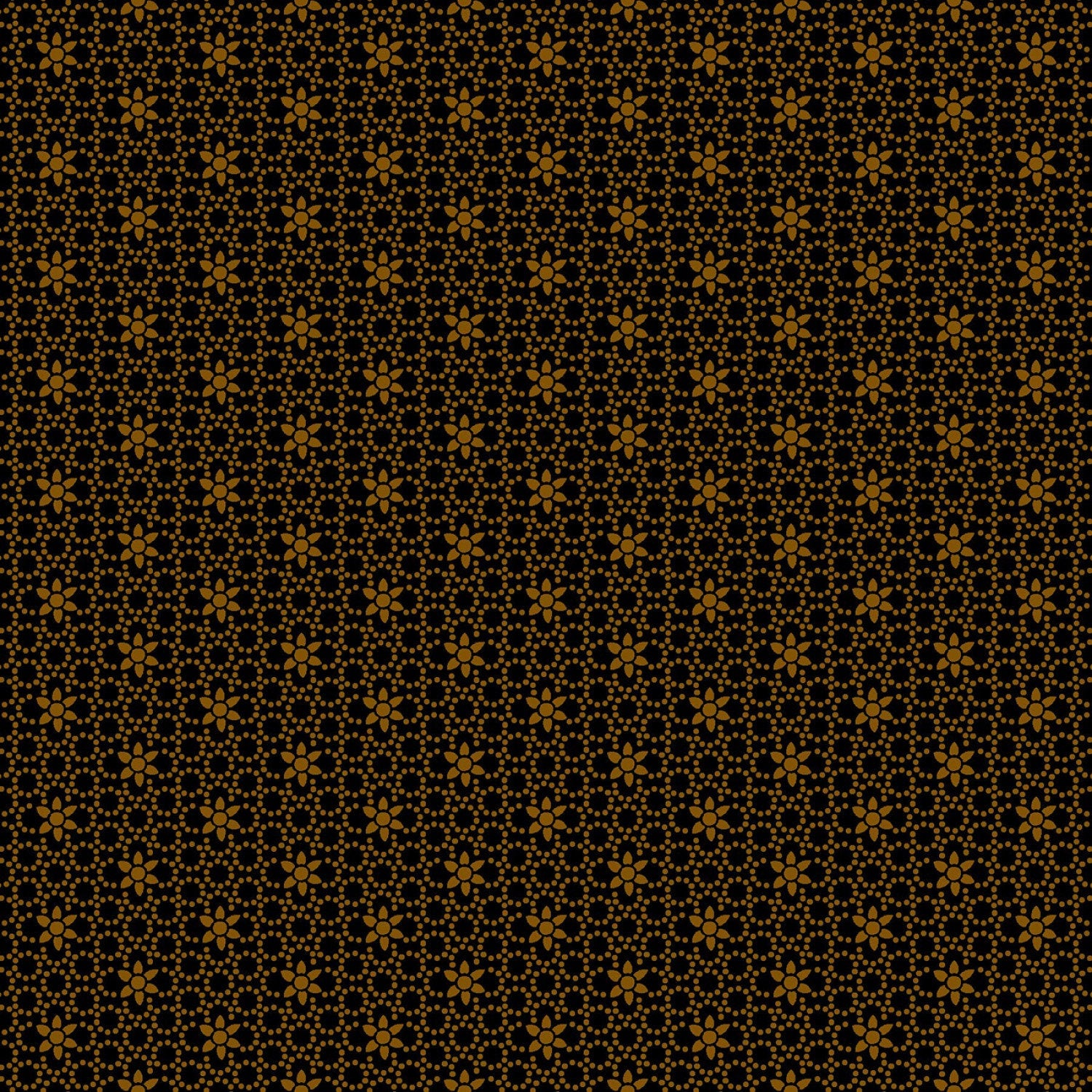 Oak & Maple by Janet Nesbitt Black/Umber Small Circle Flowers # 3287-93