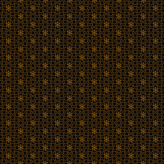 Oak & Maple by Janet Nesbitt Black/Umber Small Circle Flowers # 3287-93