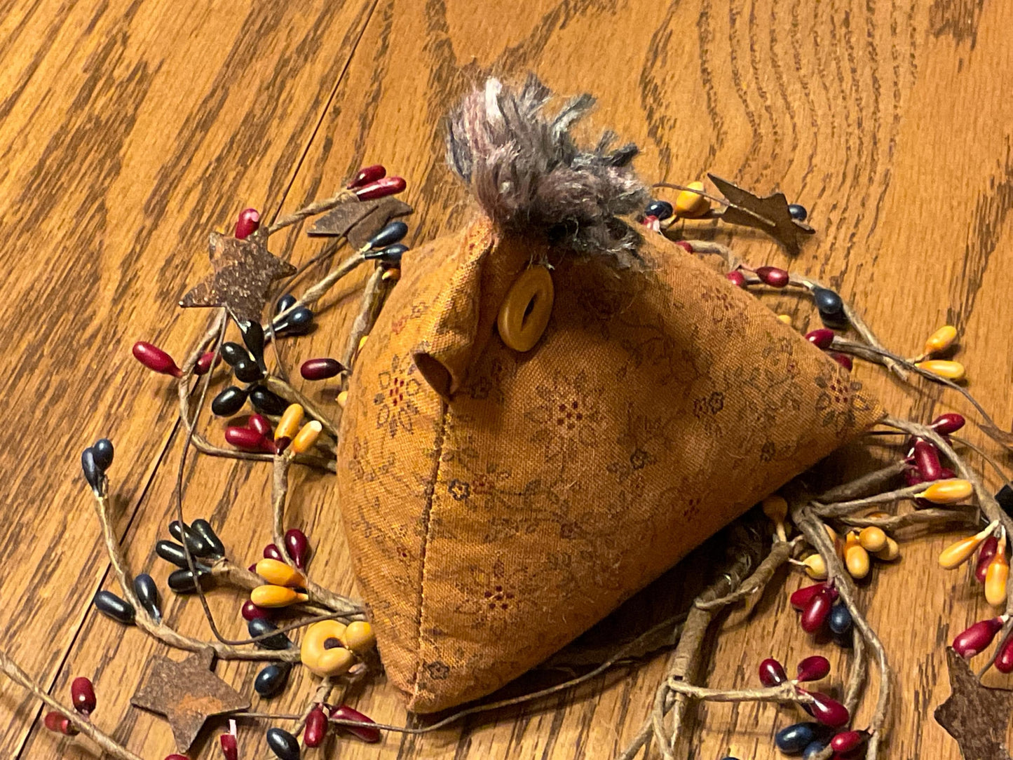 Primitive Farmhouse Chicken Pin Cushion, Shelf Sitter, Basket Filler Item #1935
