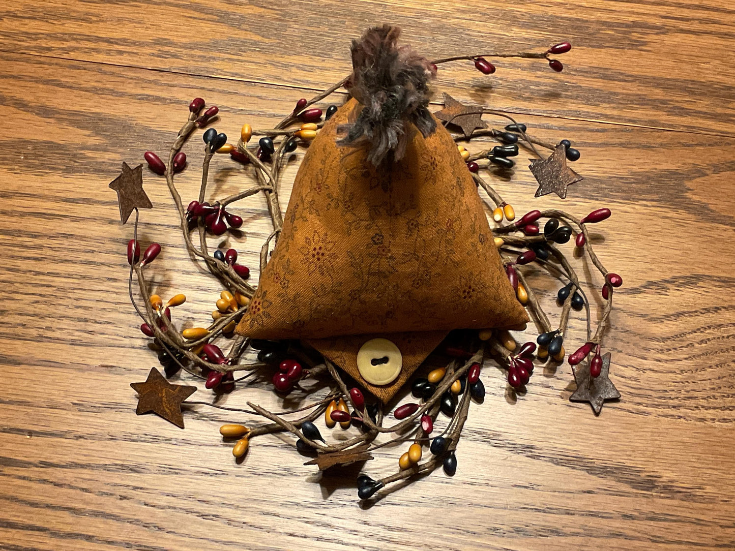 Primitive Farmhouse Chicken Pin Cushion, Shelf Sitter, Basket Filler Item #1935