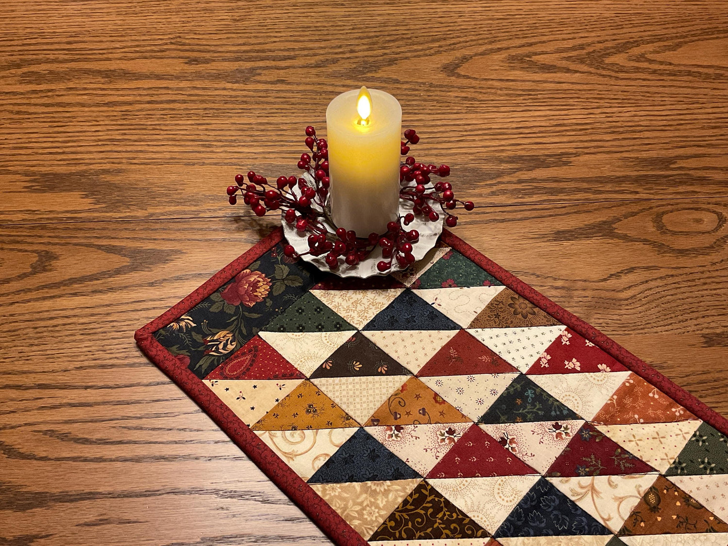 Primitive Farmhouse Scrappy Table Runner Item #1968