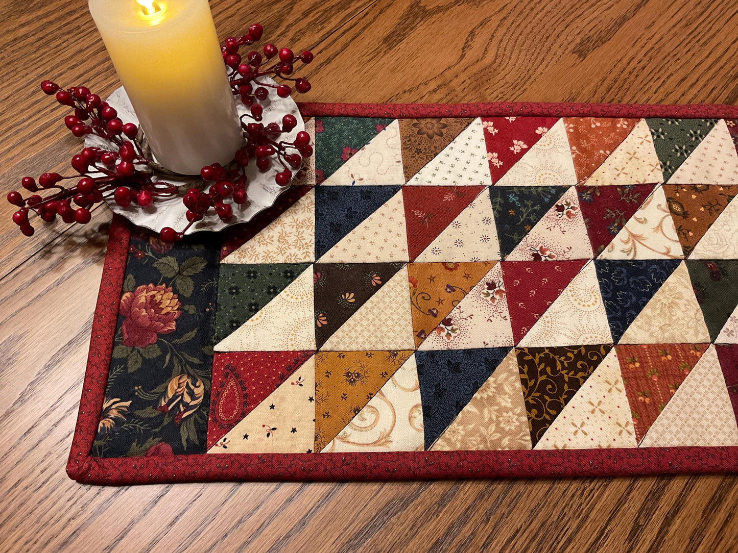 Primitive Farmhouse Scrappy Table Runner Item #1968
