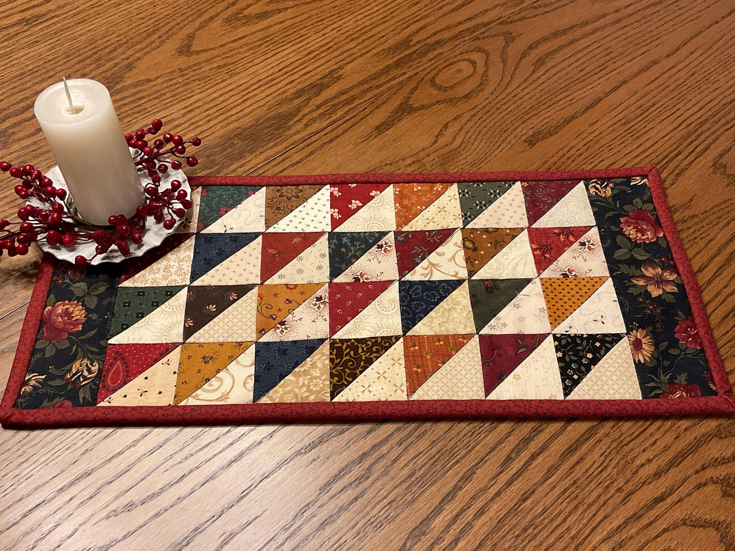 Primitive Farmhouse Scrappy Table Runner Item #1968