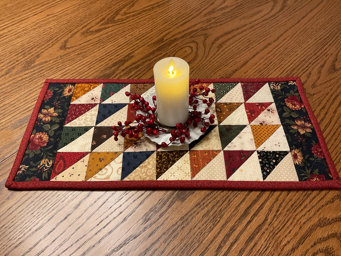 Primitive Farmhouse Scrappy Table Runner Item #1968