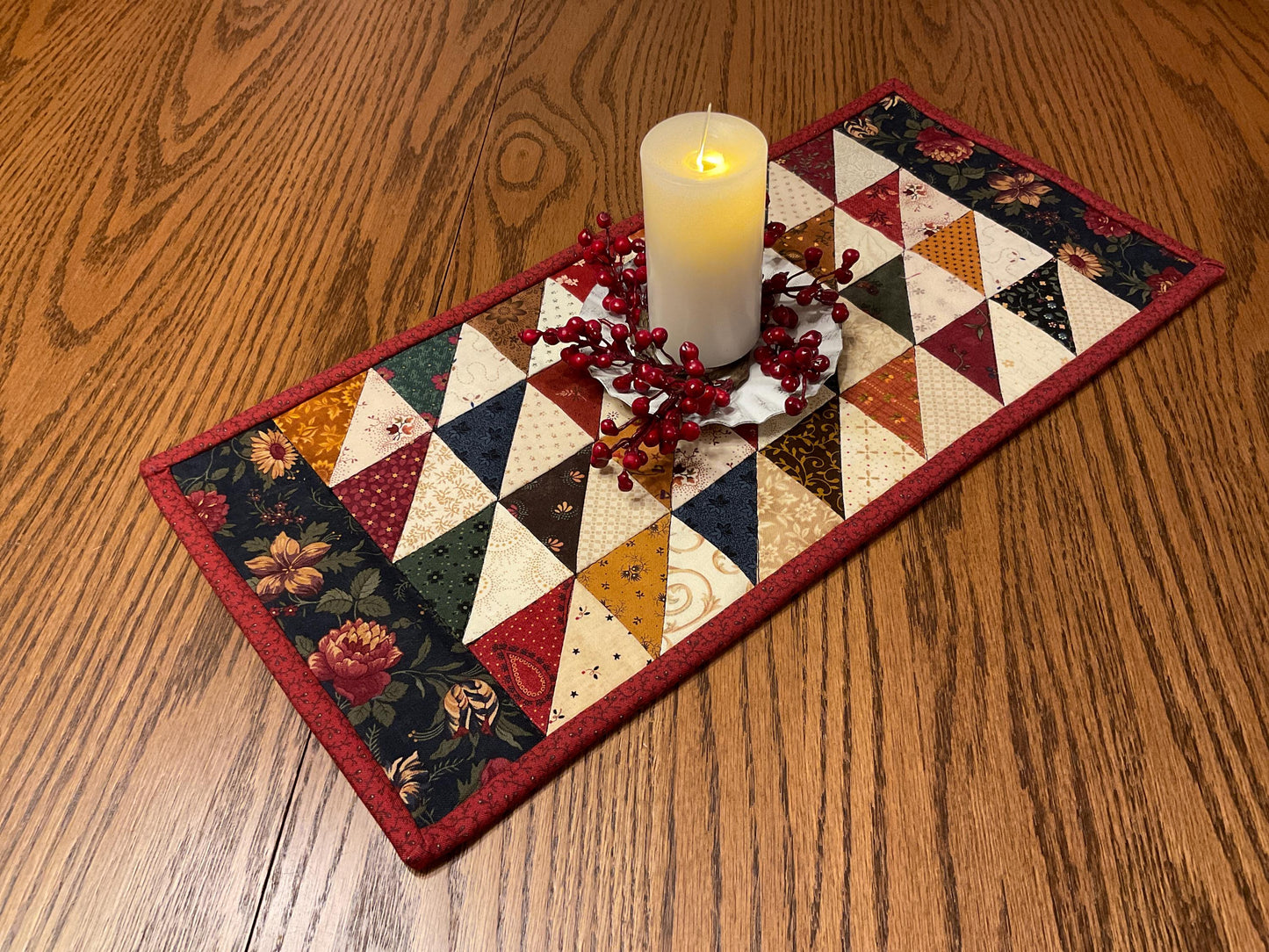 Primitive Farmhouse Scrappy Table Runner Item #1968
