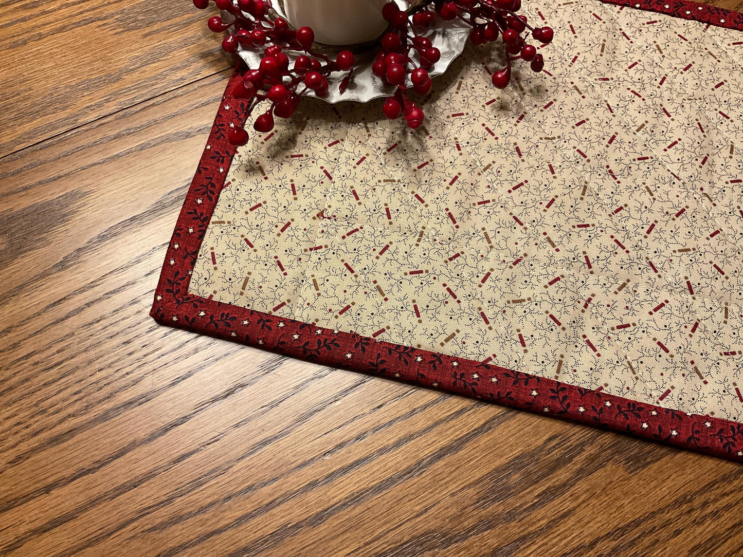 Primitive Farmhouse Scrappy Table Runner Item #1969