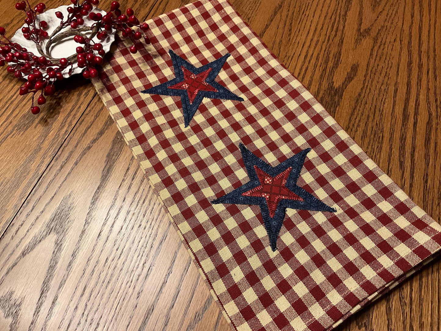 Primitive Farmhouse Autumn Americana Towel Item #1975