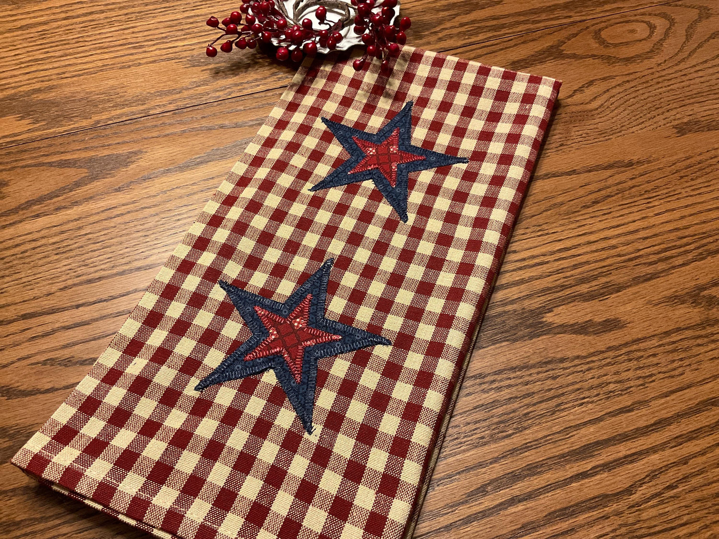 Primitive Farmhouse Autumn Americana Towel Item #1975