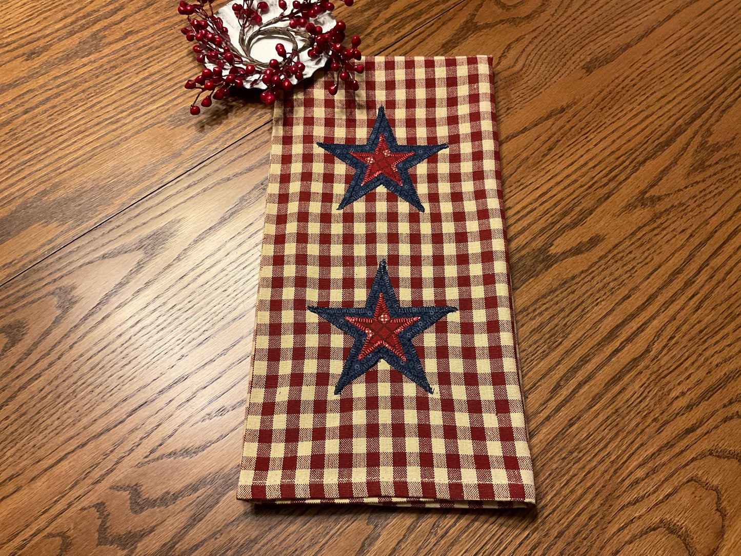 Primitive Farmhouse Autumn Americana Towel Item #1975