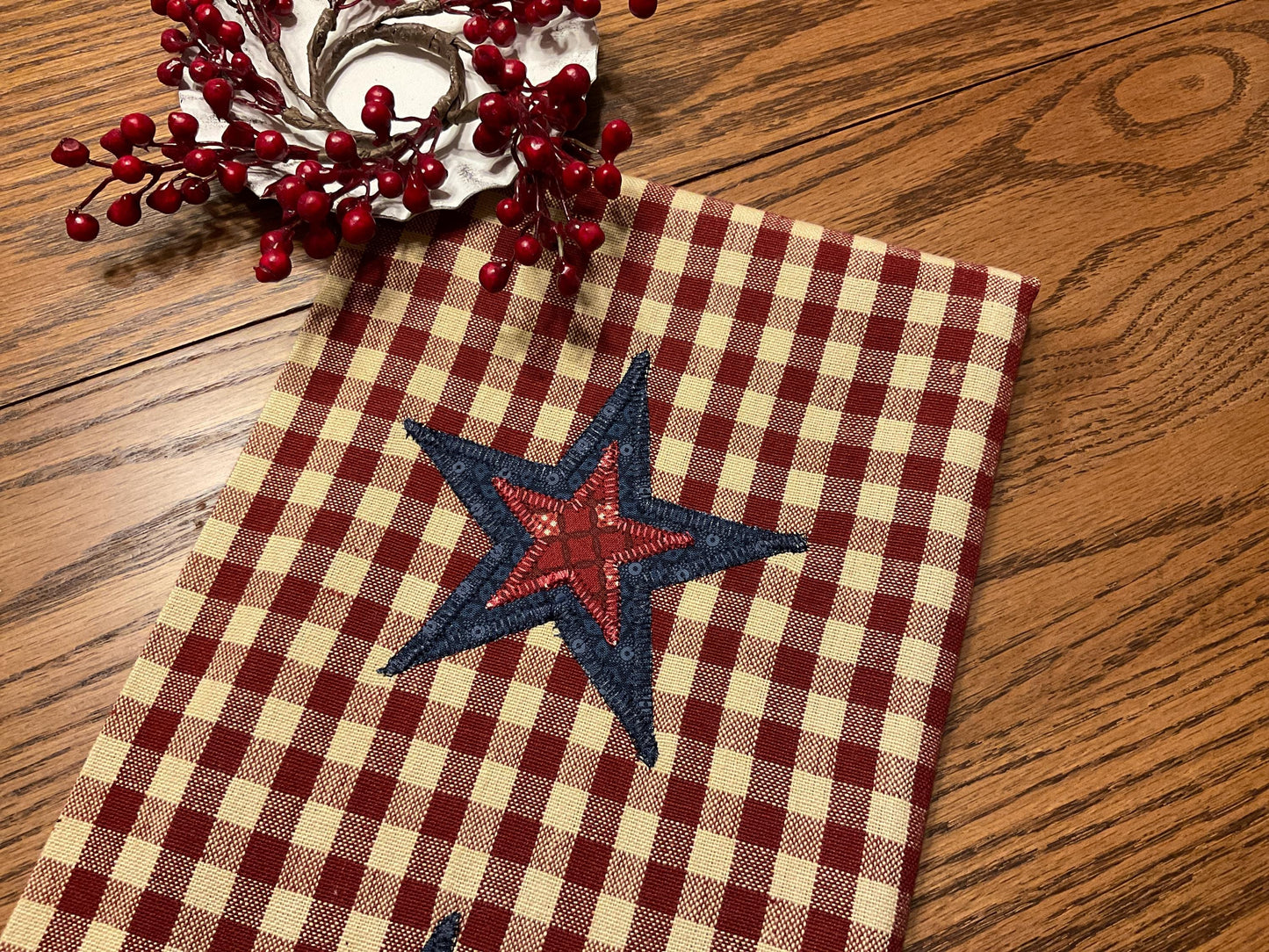 Primitive Farmhouse Autumn Americana Towel Item #1972