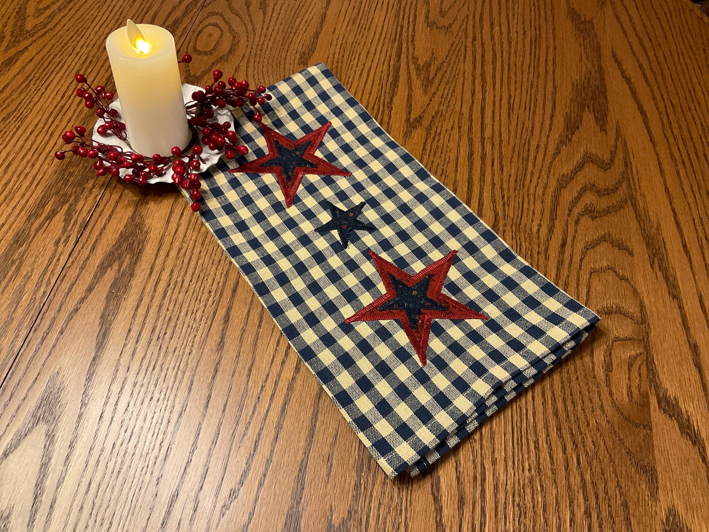 Primitive Farmhouse Autumn Americana Towel Item #1977
