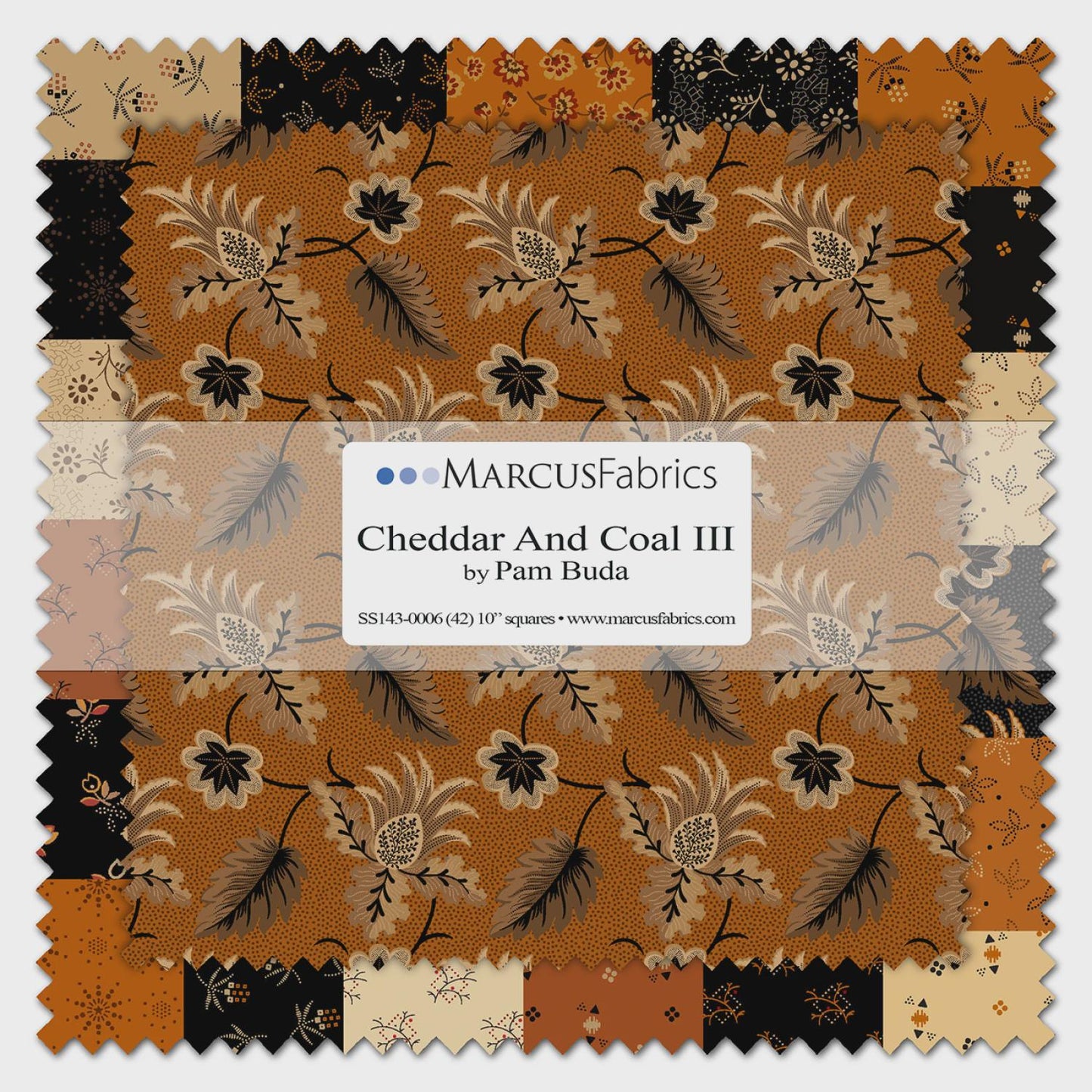 Cheddar and Coal 3 by Pam Buda 10in Squares Layer Cake, 42pcs # SS143-0006