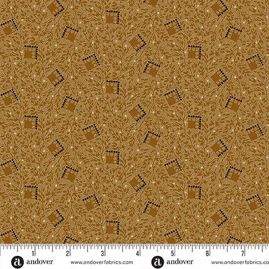 Bridgeport by Jo Morton Brown Tumbling Squares A5604N