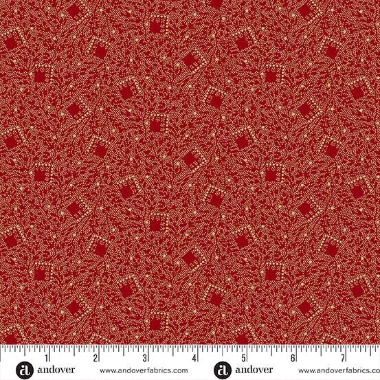 Bridgeport by Jo Morton Red Tumbling Squares A5604R