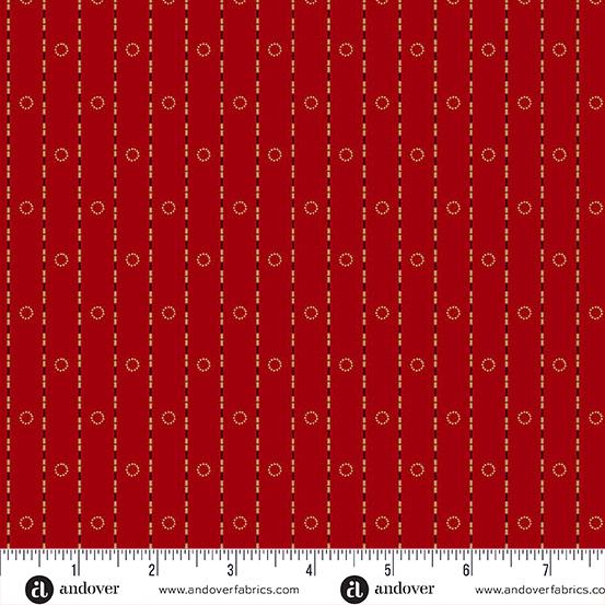 Bridgeport by Jo Morton Red Circle Stripes A5605R
