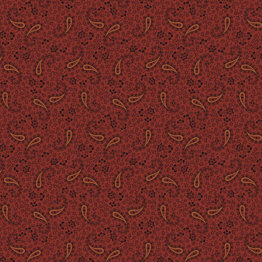 Paula's Companion by Paula Barnes Red Paisley Flowers Reproduction #8502-0157