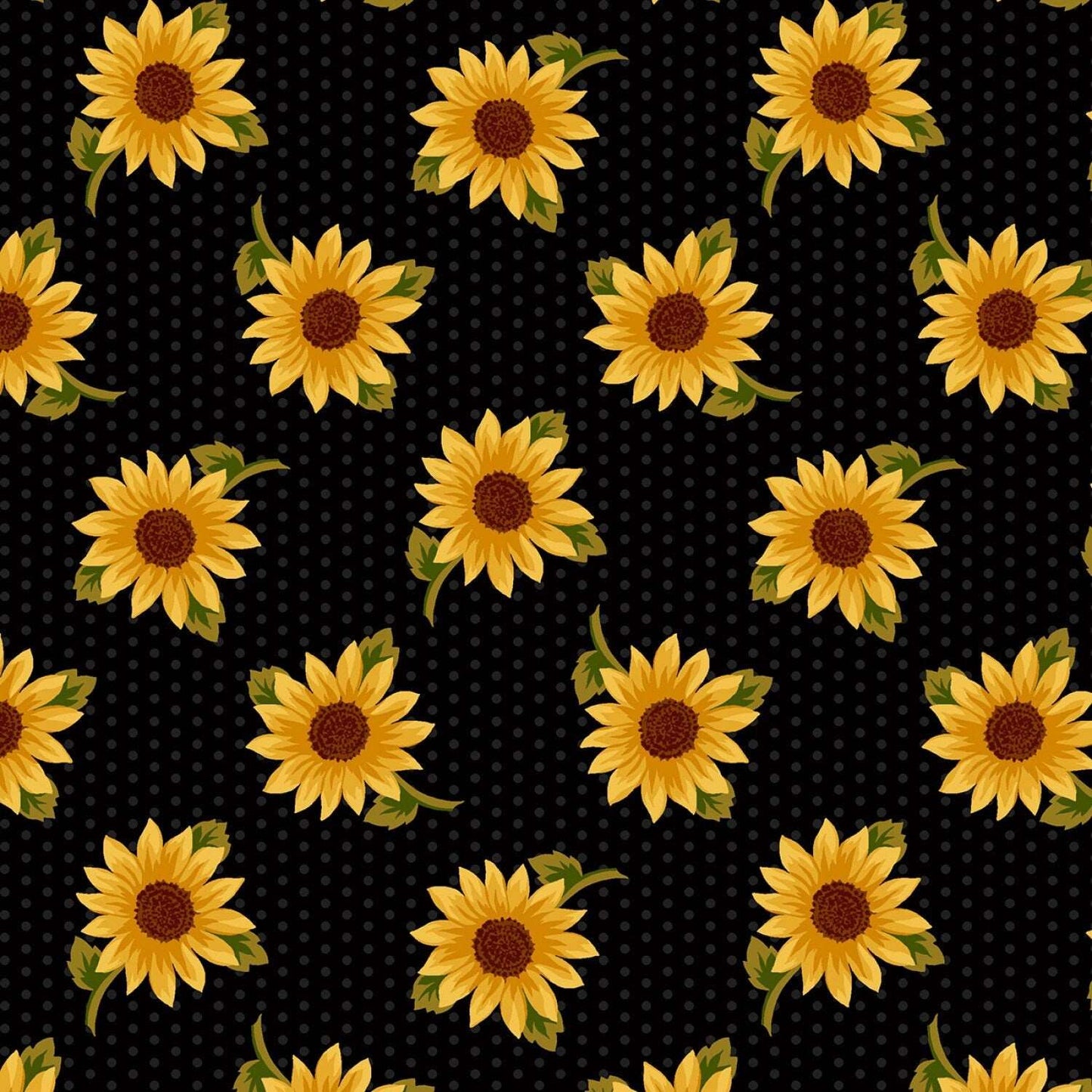 Grasslands by Laura Berringer Black Sunflowers FLANNEL # R3822-BLACK