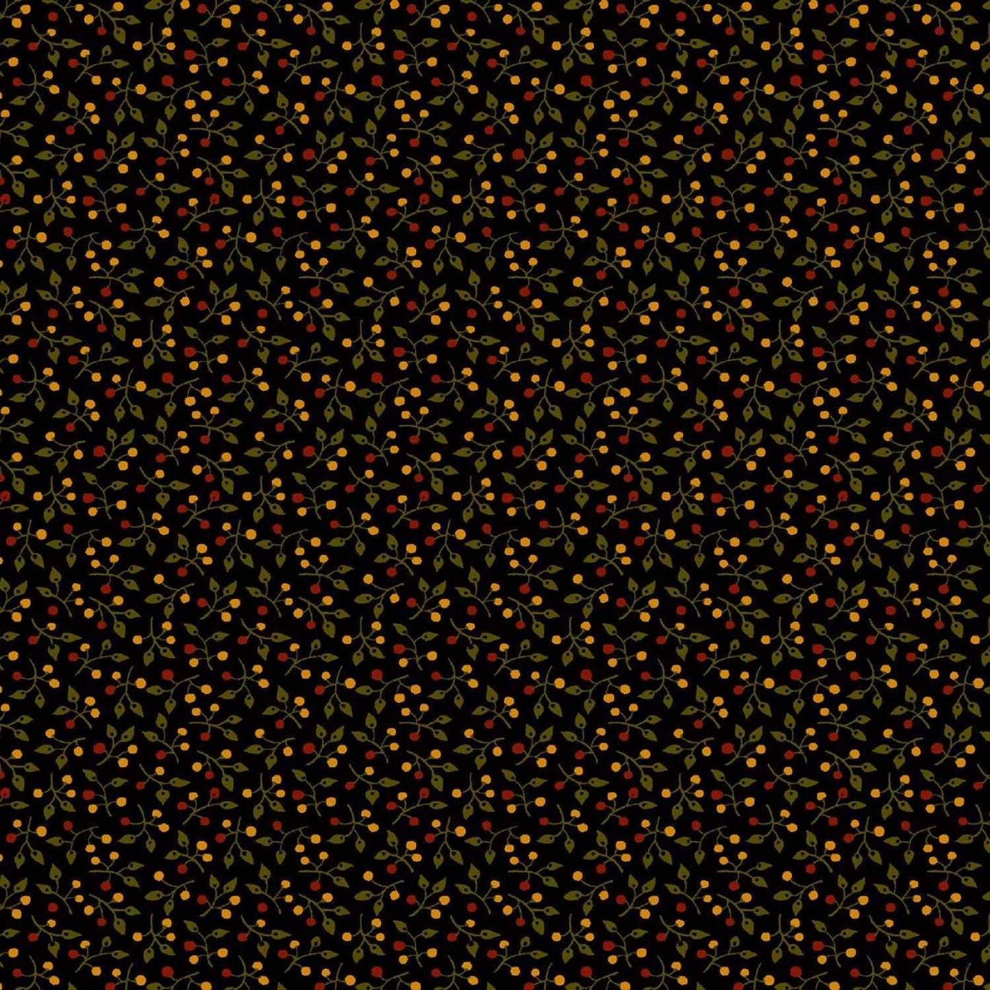 Grasslands by Laura Berringer Black Berries Flannel # R3825-BLACK