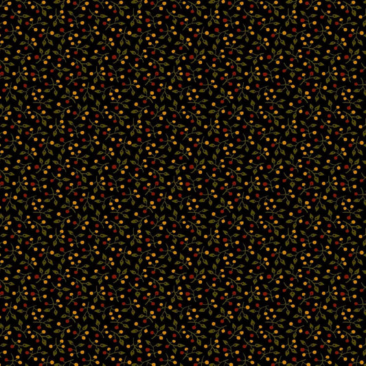 Grasslands by Laura Berringer Black Berries Flannel # R3825-BLACK