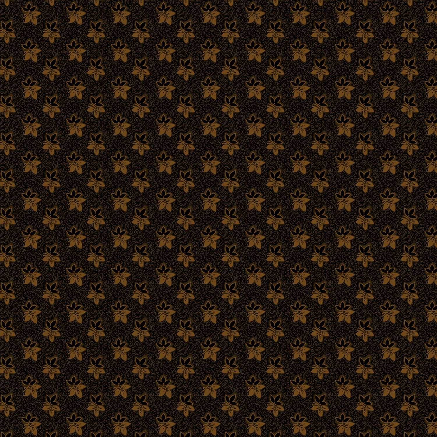 Prairie Dry Goods by Pam Buda Black Village Leaf R1749-BLACK