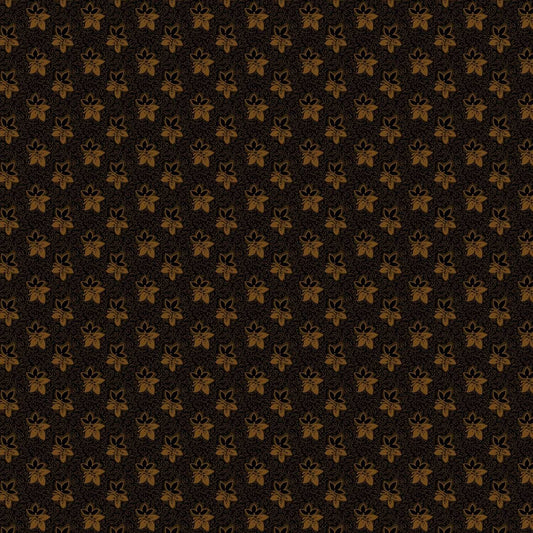 Prairie Dry Goods by Pam Buda Black Village Leaf R1749-BLACK