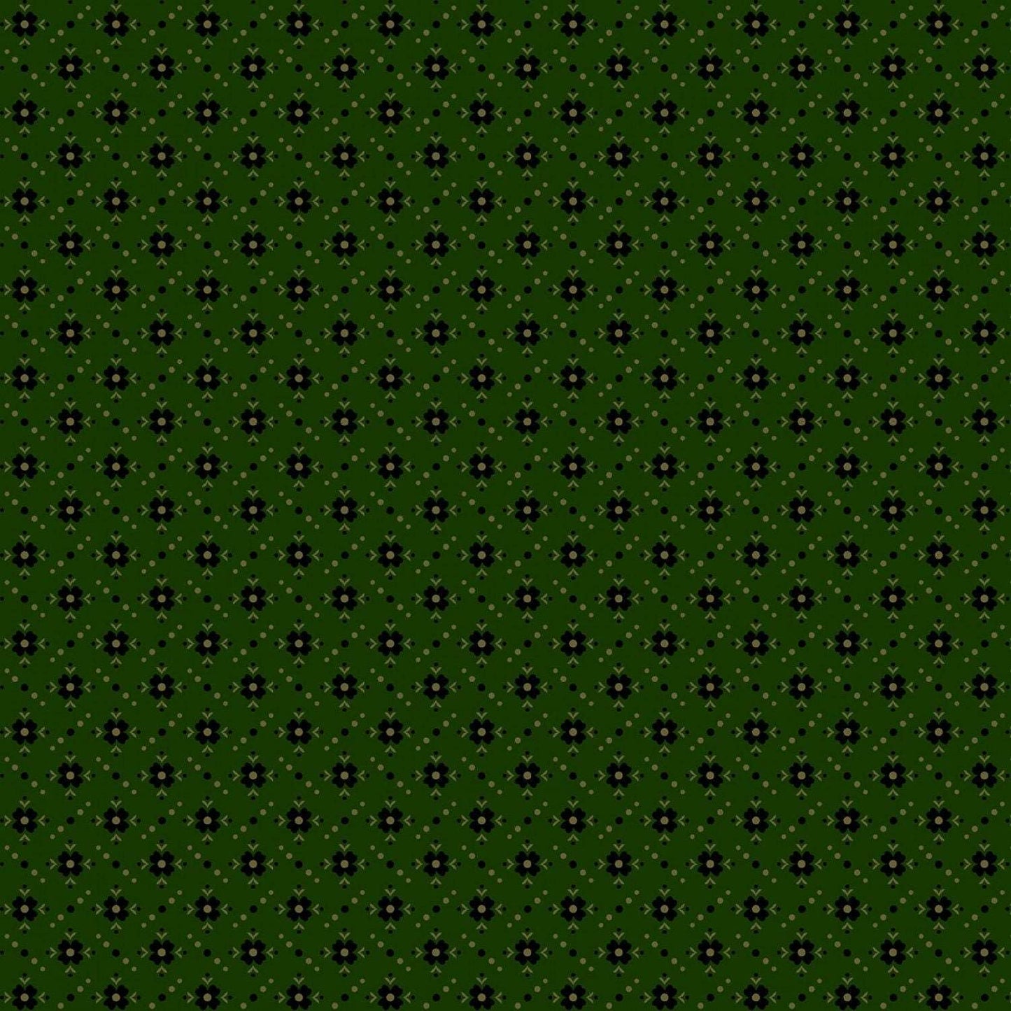 Prairie Dry Goods by Pam Buda Dark Green Porch Flowers # R1754-DKGREEN