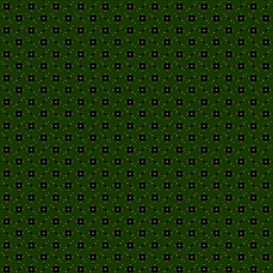 Prairie Dry Goods by Pam Buda Dark Green Porch Flowers # R1754-DKGREEN