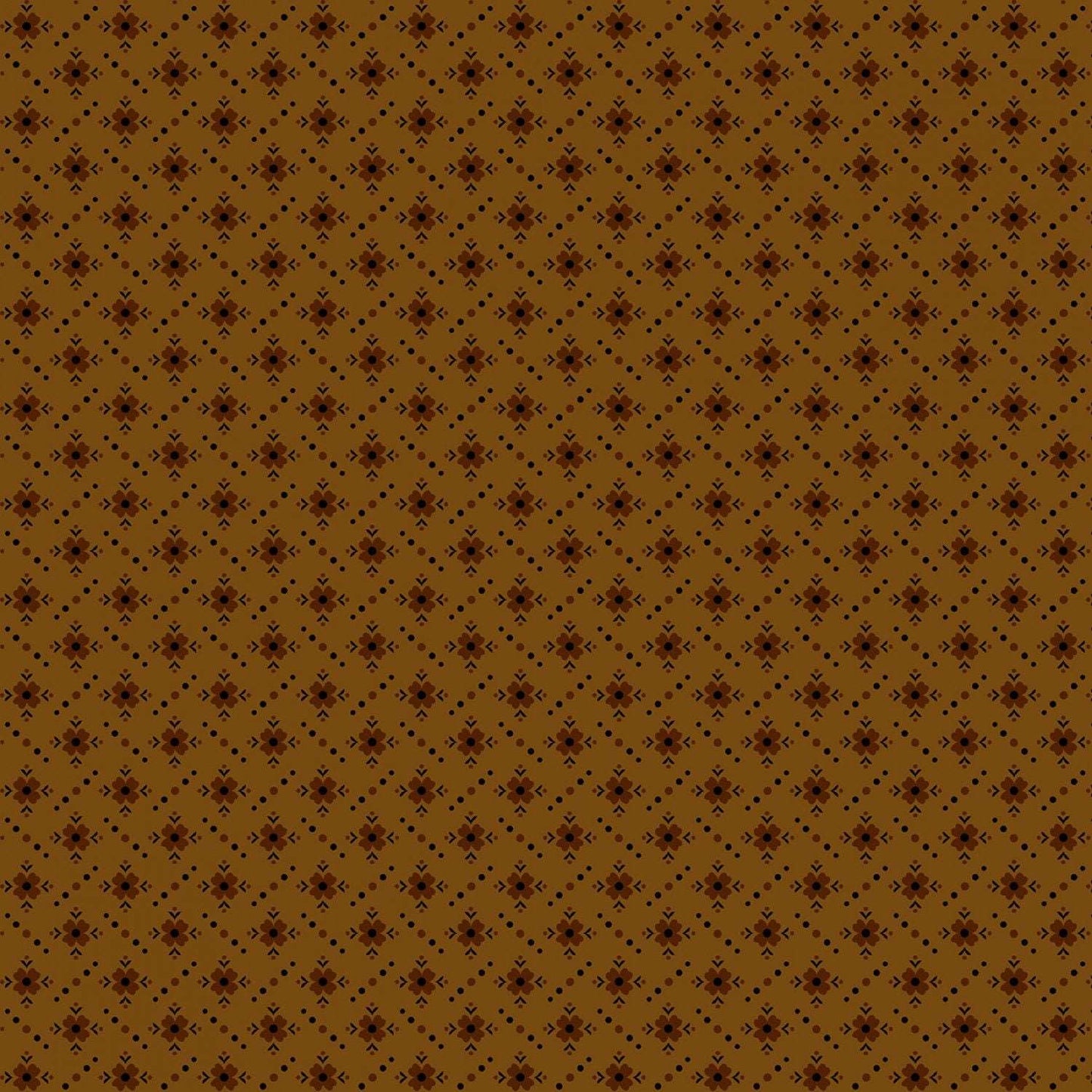 Prairie Dry Goods by Pam Buda Light Brown Porch Flowers # R1754-LTBROWN
