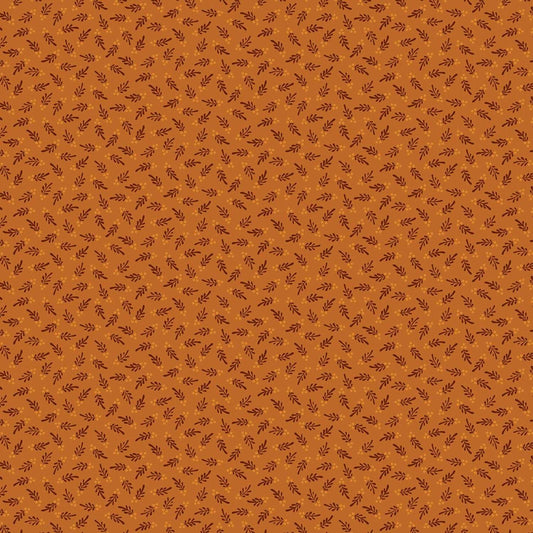 Prairie Dry Goods by Pam Buda Orange Floating Leaves # R1755-ORANGE