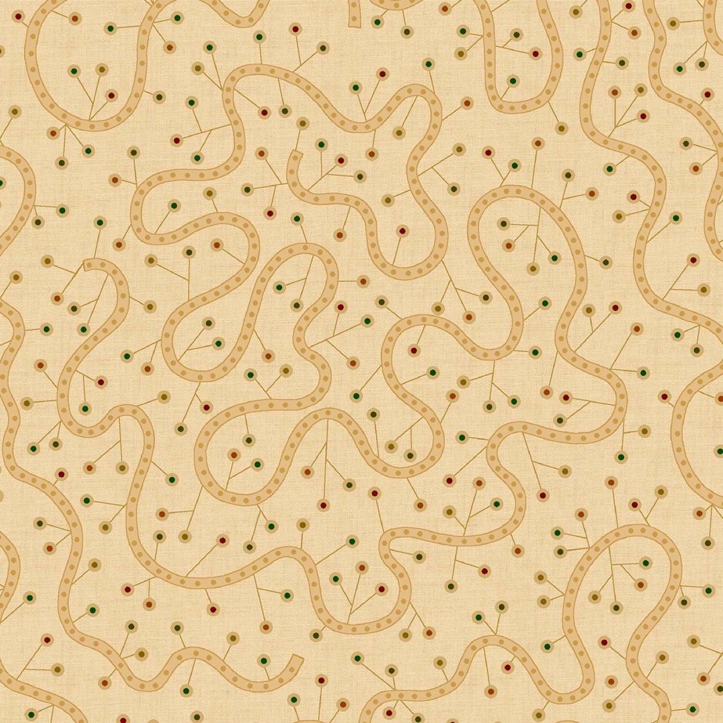 Beige Swirly Vine 108in Wide Back by Kim Diehl  # 0892-44