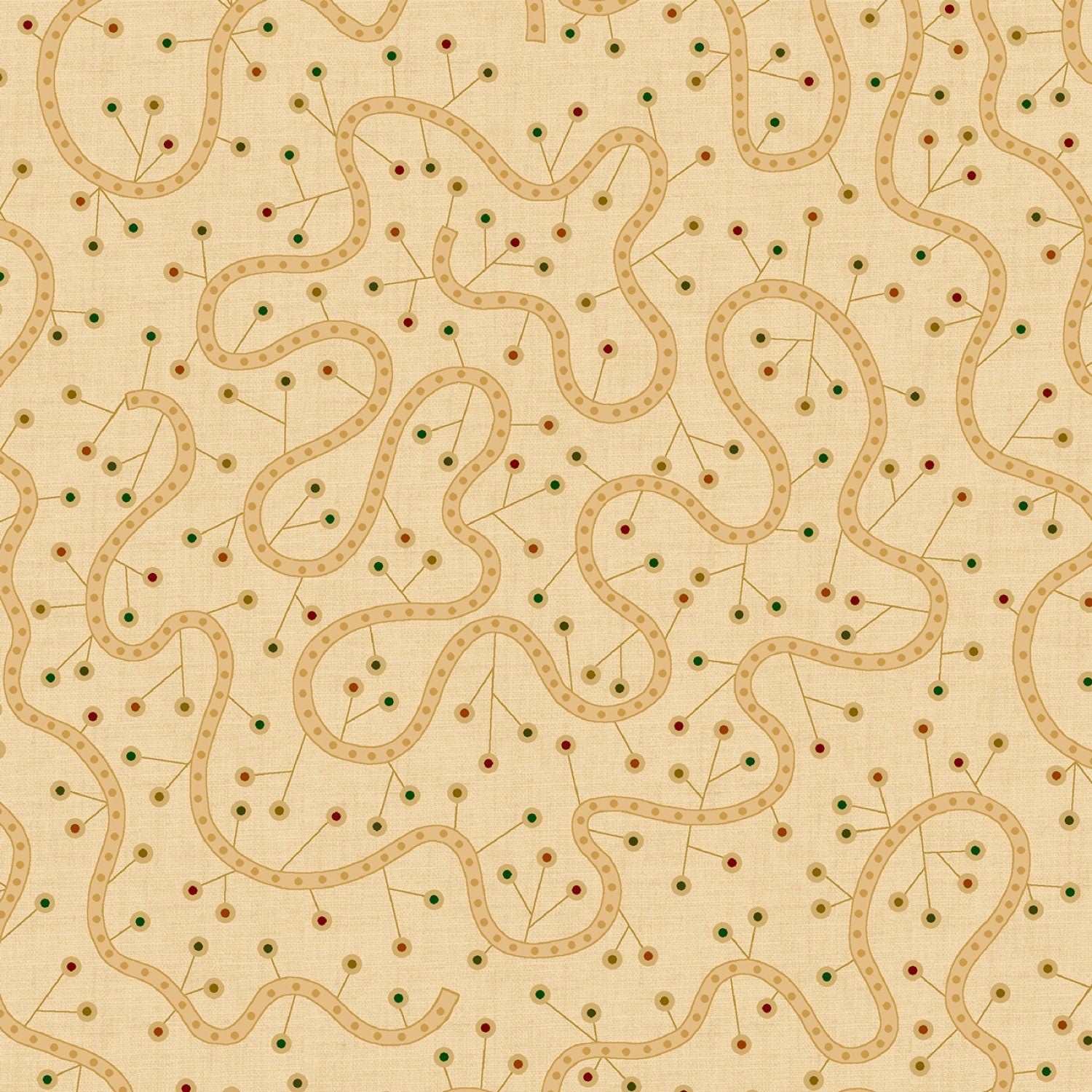 Beige Swirly Vine 108in Wide Back by Kim Diehl  # 0892-44
