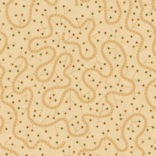 Beige Swirly Vine 108in Wide Back by Kim Diehl  # 0892-44