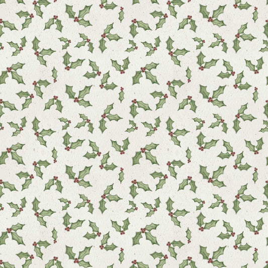 Postcard Christmas by Davis Studio Light Cream Holly # Y3514-2