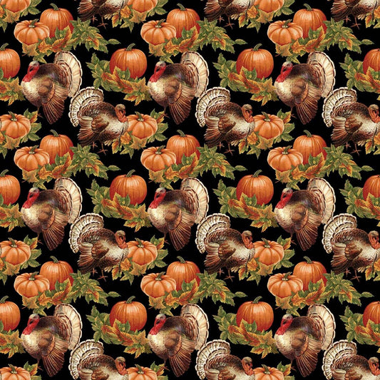 Black Turkey Time Scenic by Bernartex  # 13103B-12