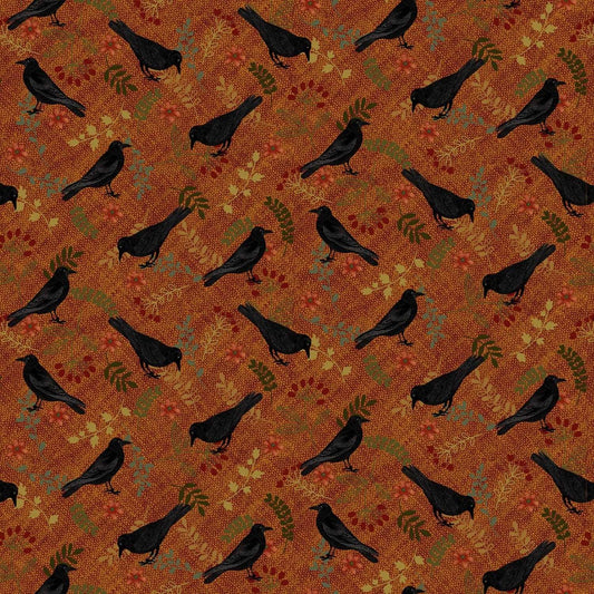 Cavalier Crows by Jan Mott Pumpkin Allover Crows # 2812-35