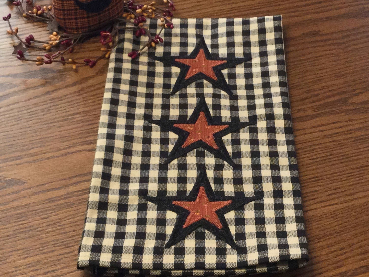 Primitive Farmhouse Autumn Halloween Towel Item #1501