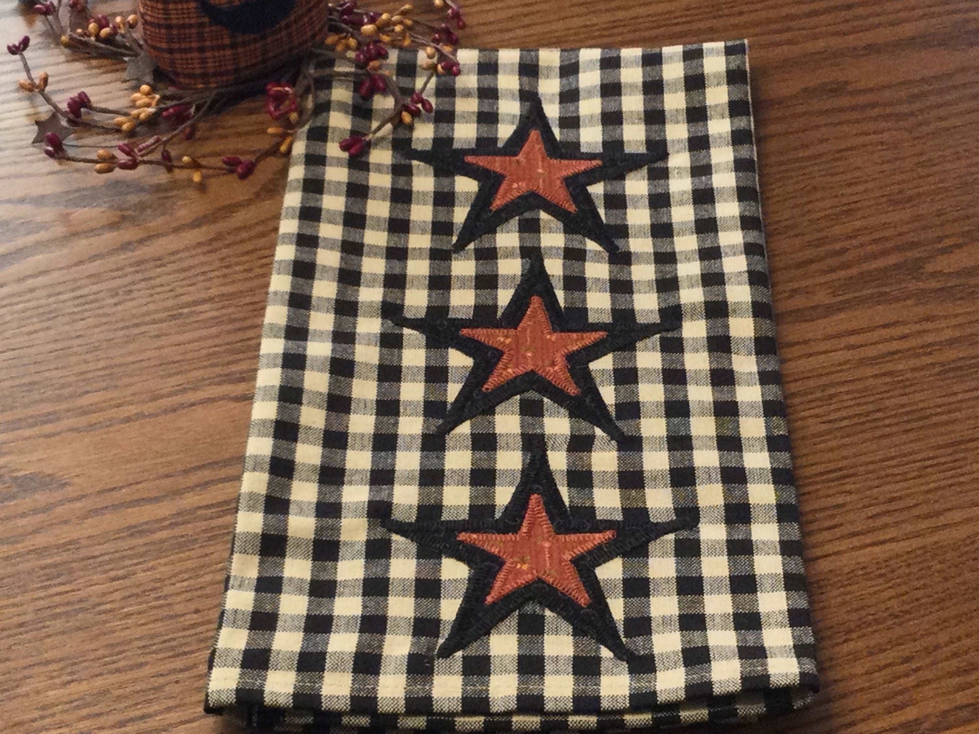 Primitive Farmhouse Autumn Halloween Towel Item #1501