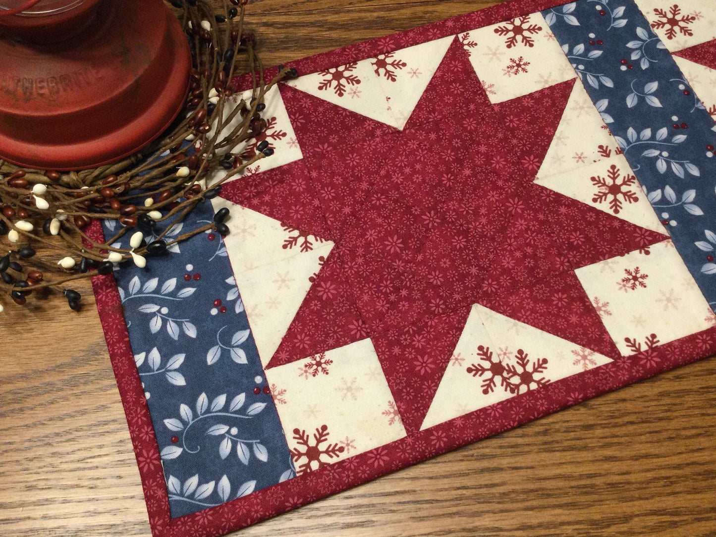 Primitive Farmhouse Christmas Table Runner Item #1524