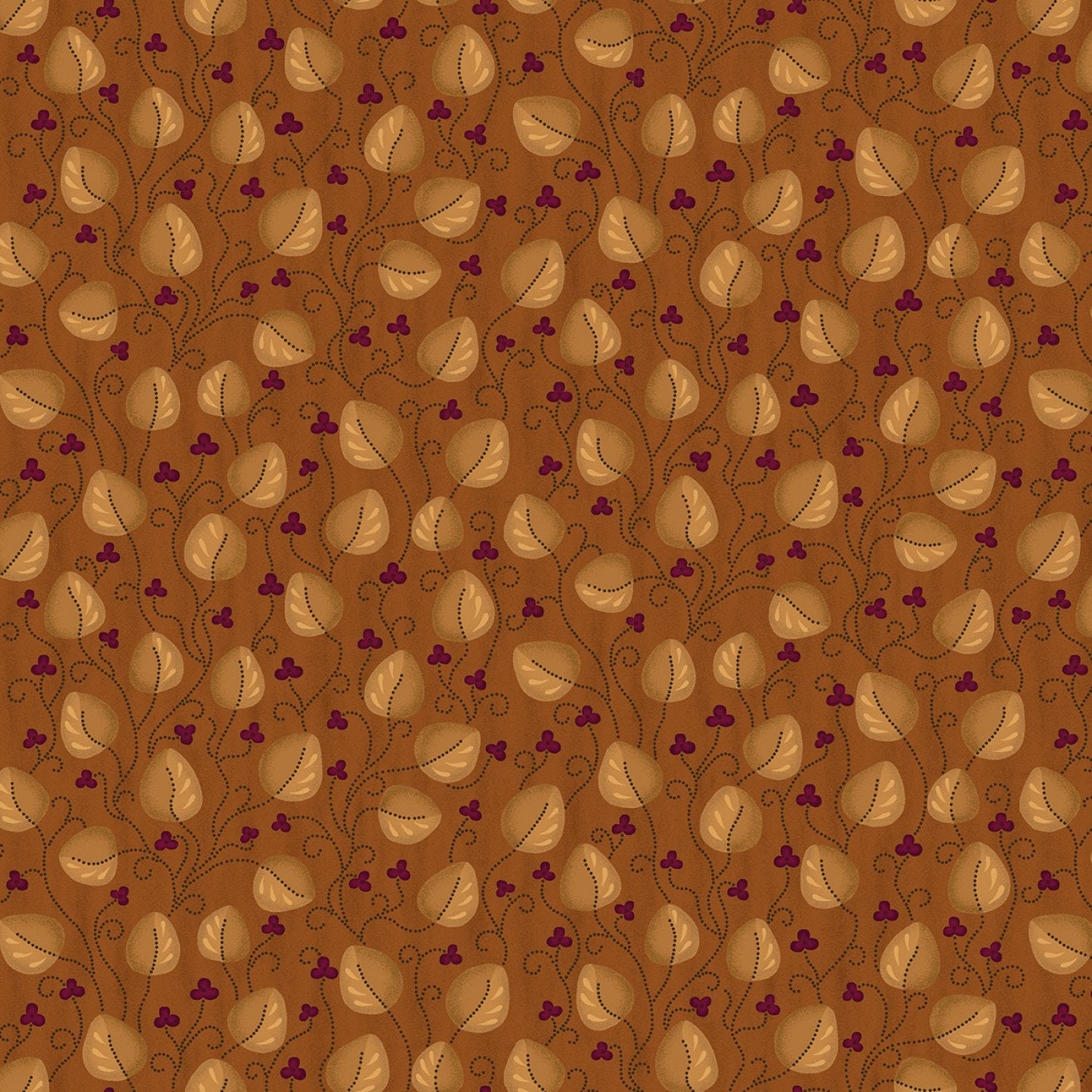 Wit and Wisdom by Kim Diehl Orange Meandering Leaves # 1417-30