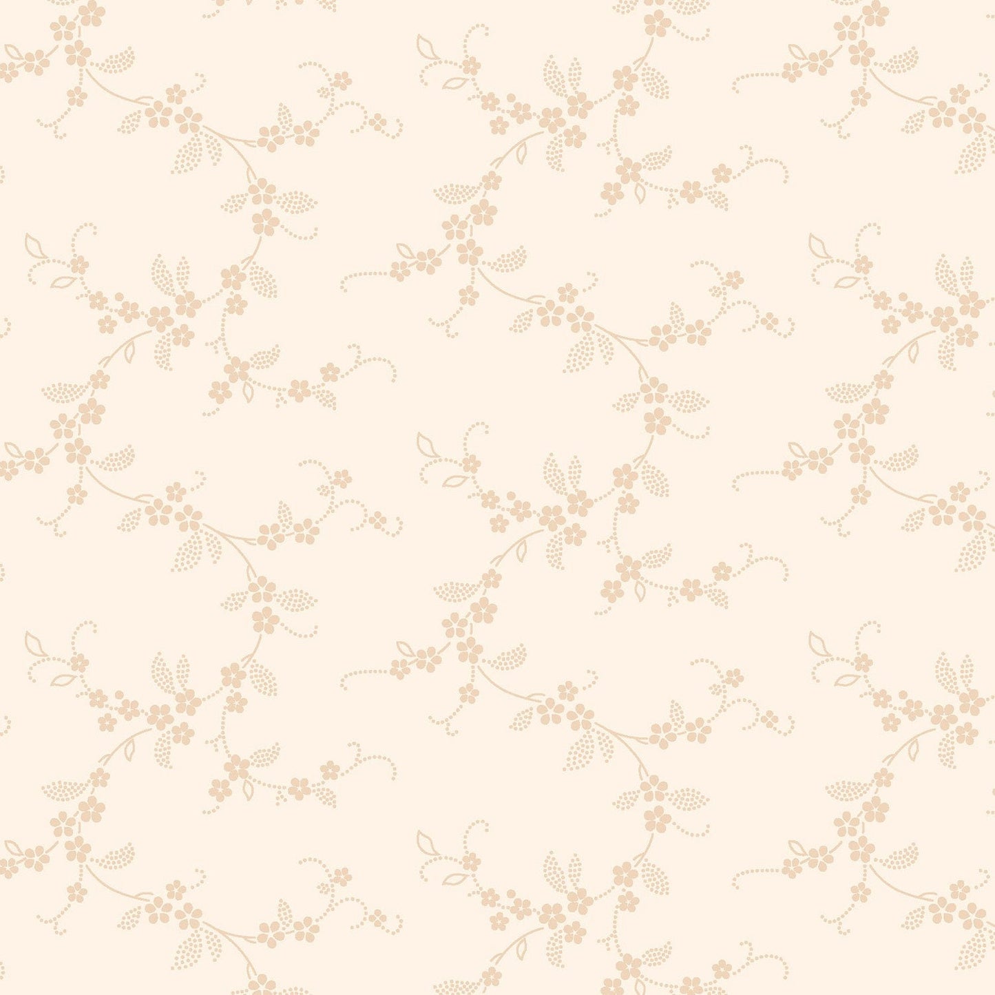 Apple Cider 16 by P&B Textiles Collection White Floral Vine # AC16200-W