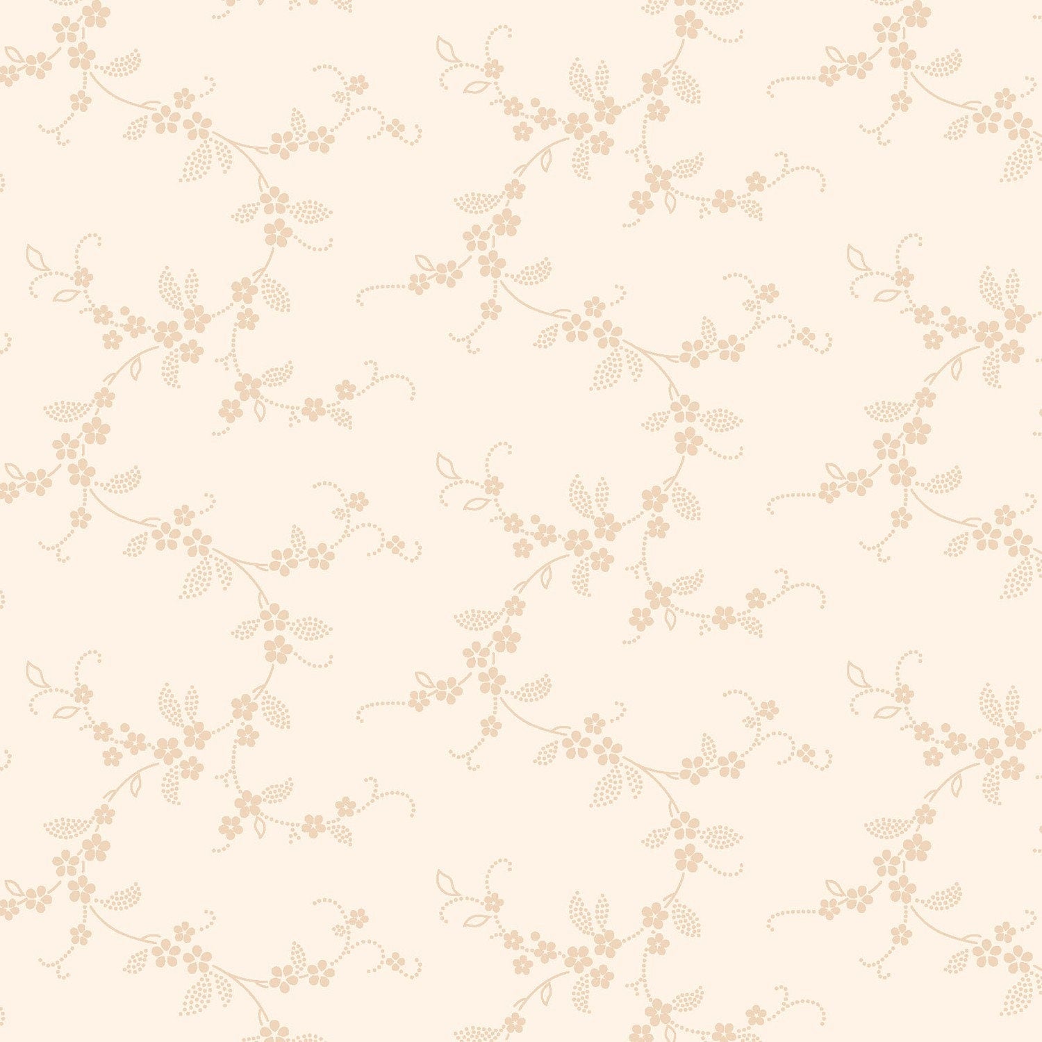 Apple Cider 16 by P&B Textiles Collection White Floral Vine # AC16200-W