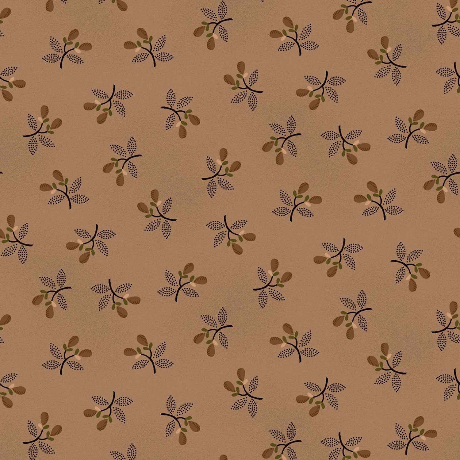 Right as Rain by Kim Diehl Taupey Gray Sprigged Pears # 9845-93